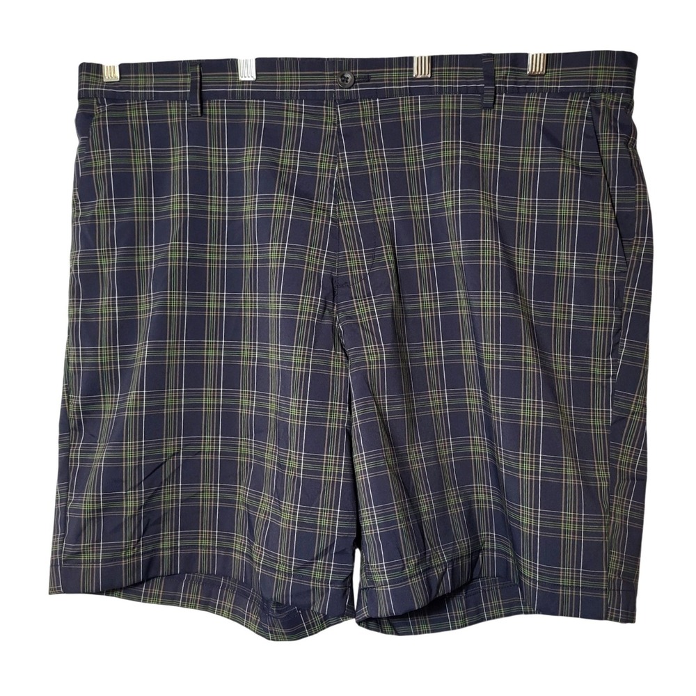 Chaps Golf 78 Mens Navy Green Plaid Performance Shorts Size‎ 42 Stretch Outdoors